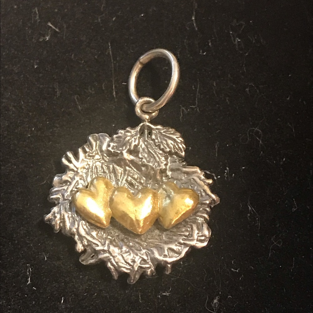 Waxing Poetic Love Nest charm - 3 hearts